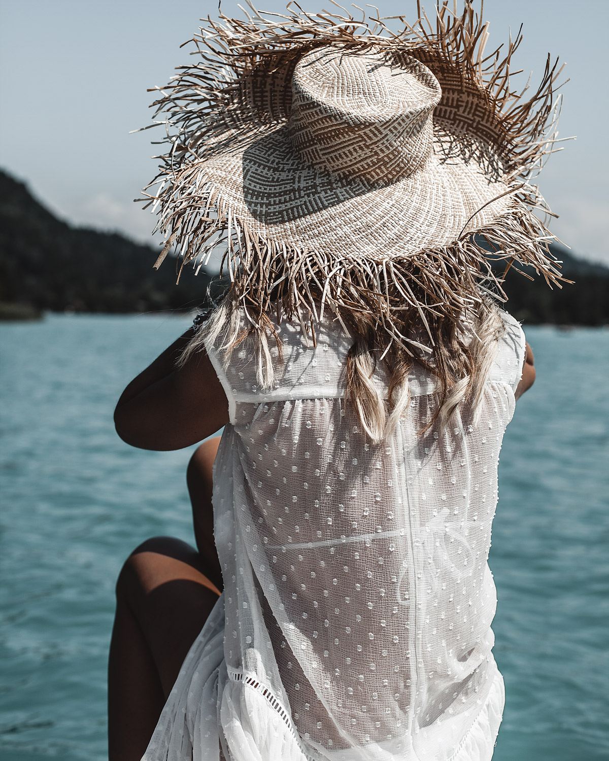 white dress hat girl summer